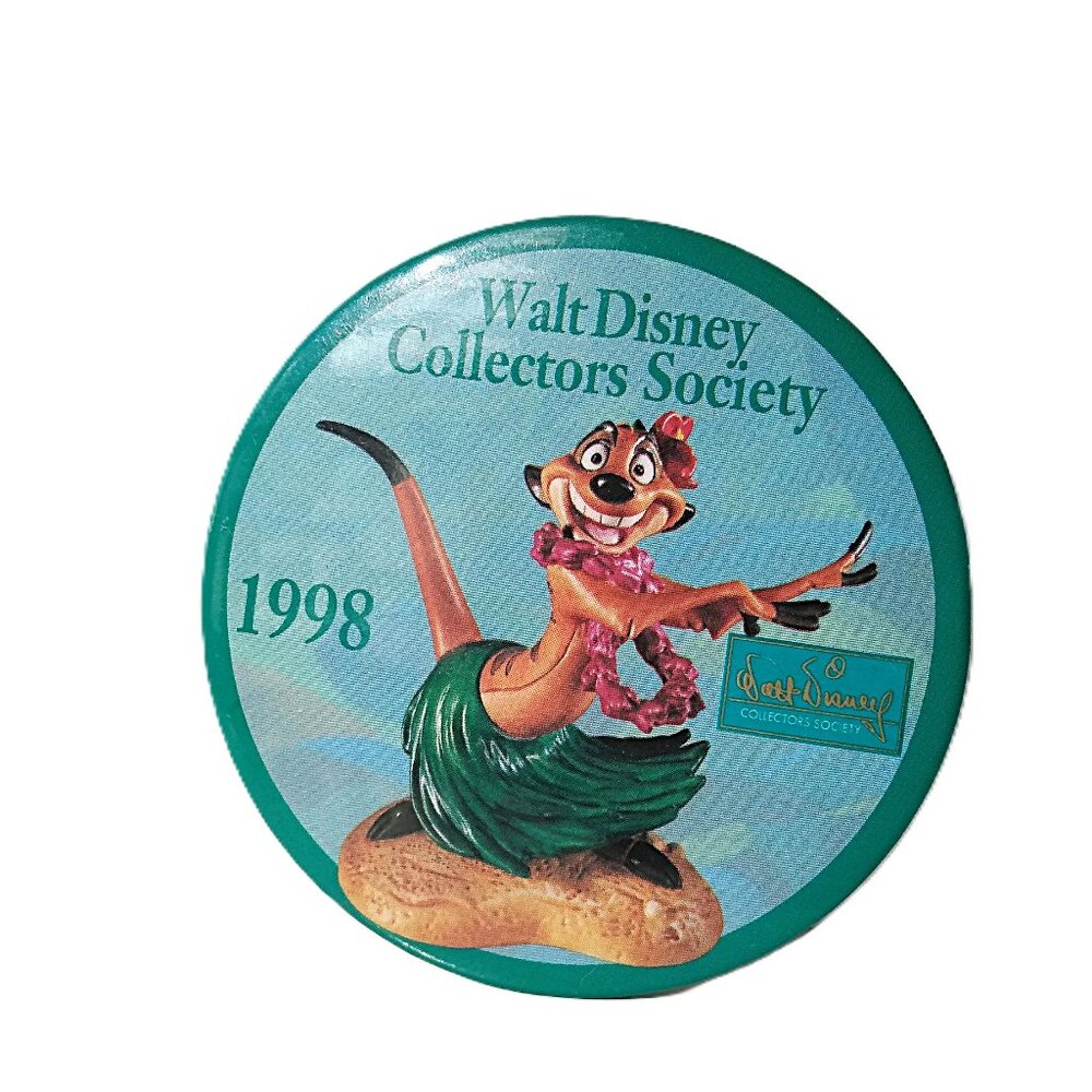 Vintage Walt Disney Collectors Society Pin 1998 Lion King Timon Pinback Button